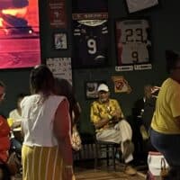 San Francisco 49ers sports memorabilia decor at Do it a-Ginn Event Hall, showcasing a lively sports-themed venue perfect for events and gatherings.